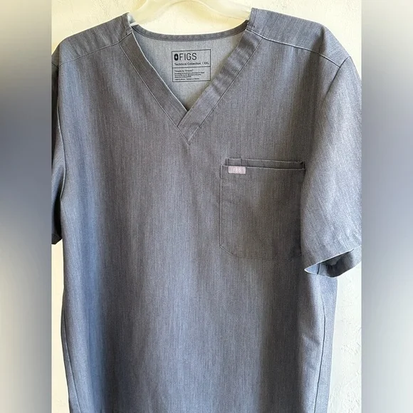 Figs Lot of 2 Soft Scrub Tops (1) Black (1) Charcoal Gray Medical Nurse Sz XXL - Picture 2 of 11